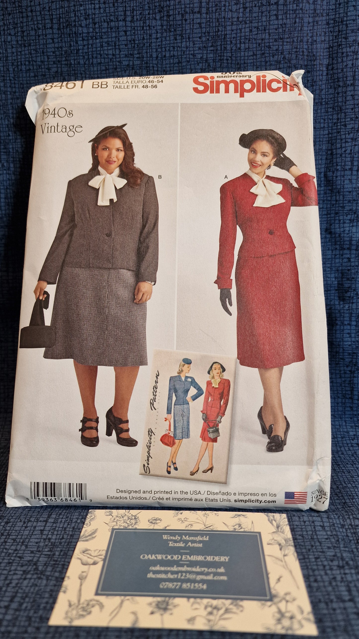 Dressmaking Pattern - Simplicity 1940s Vintage 8461 - Size 20-28