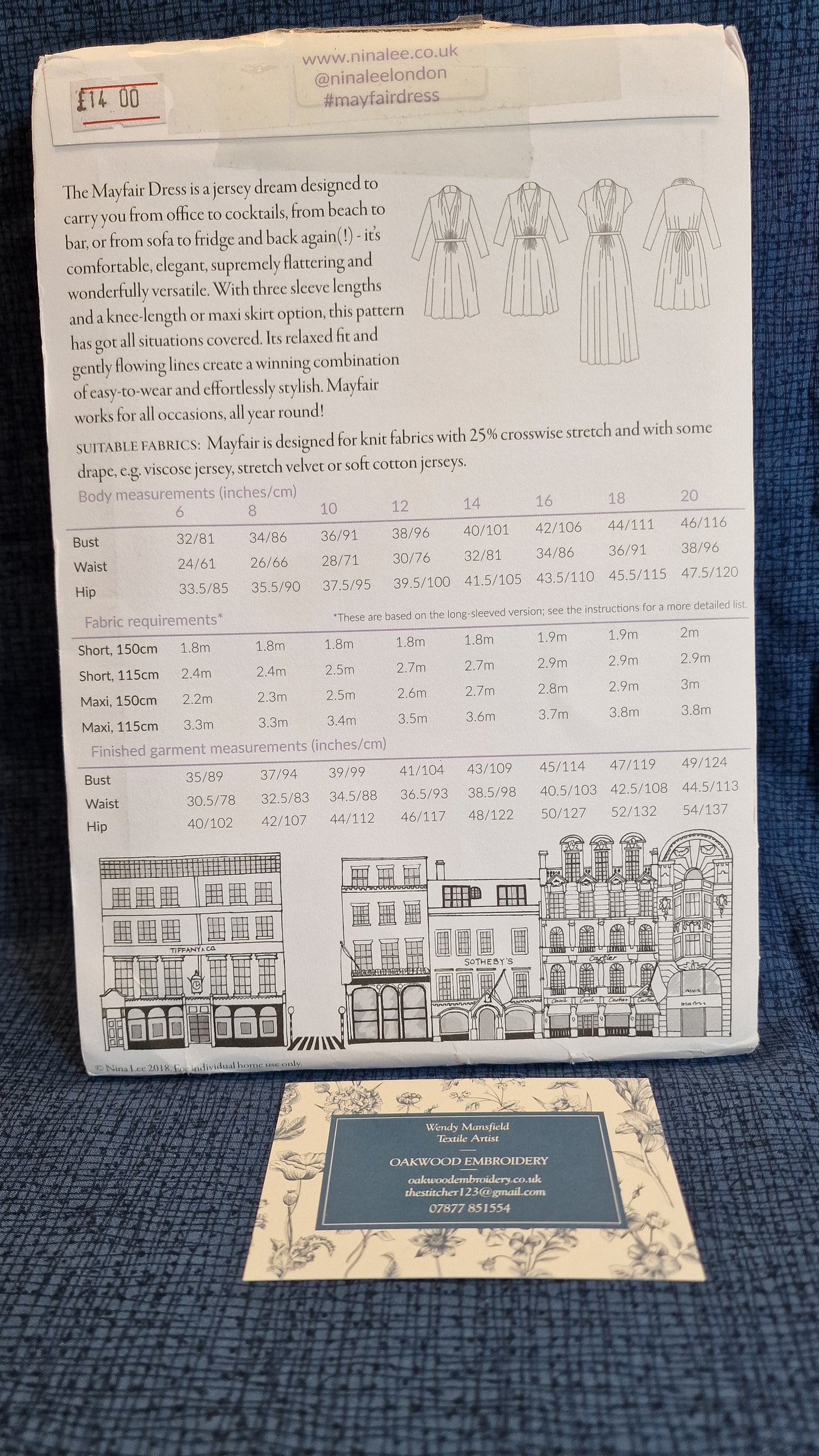 Dressmaking Pattern - Nina Lee - Mayflower Dress - Size 6-20