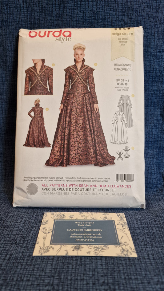Dressmaking Pattern - Burda Style - Costume Renaissance 6396 - Size EU 34-44 & US 8-18
