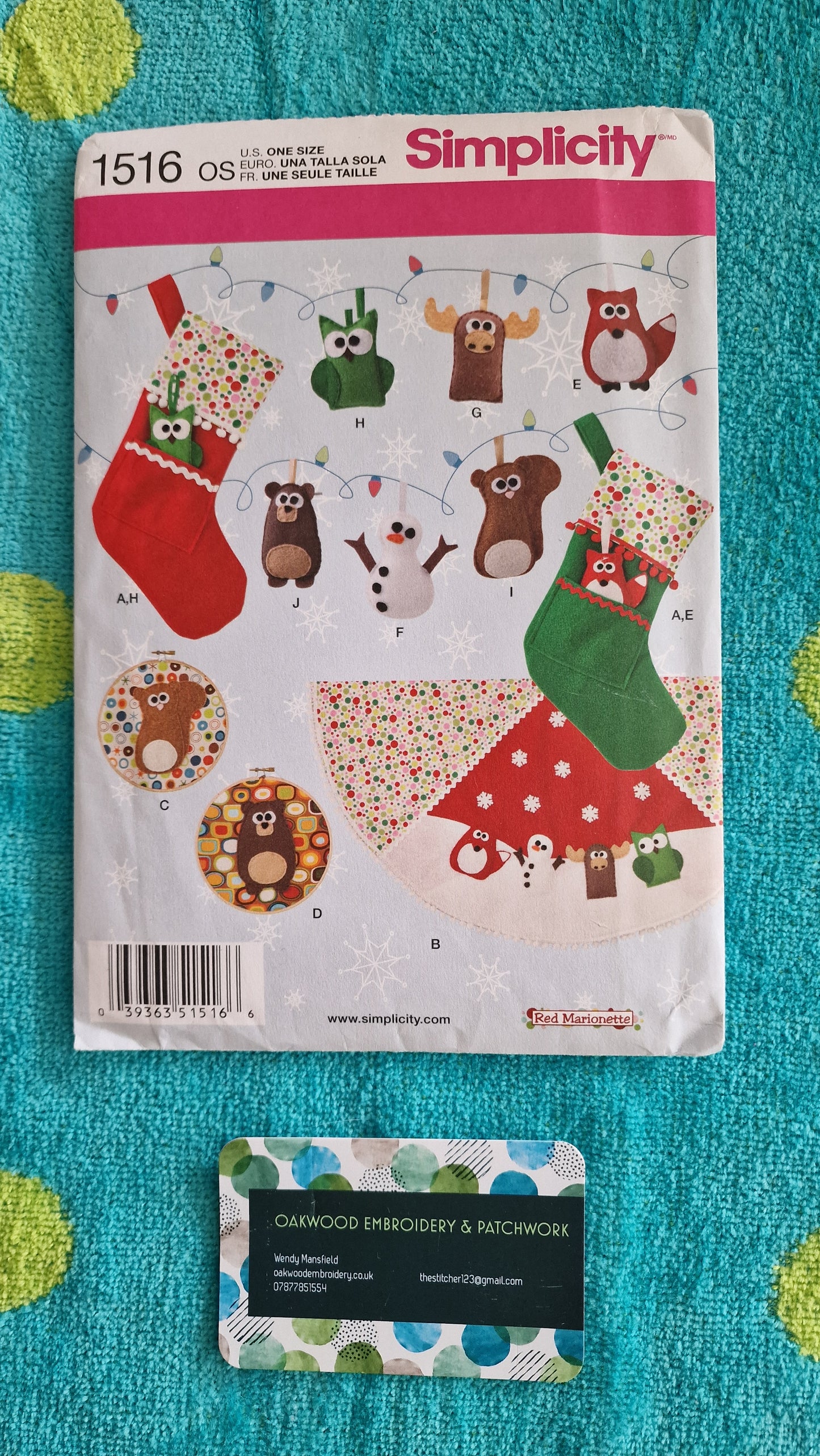 Craft Pattern - Simplicity 1516 - Christmas - One Size