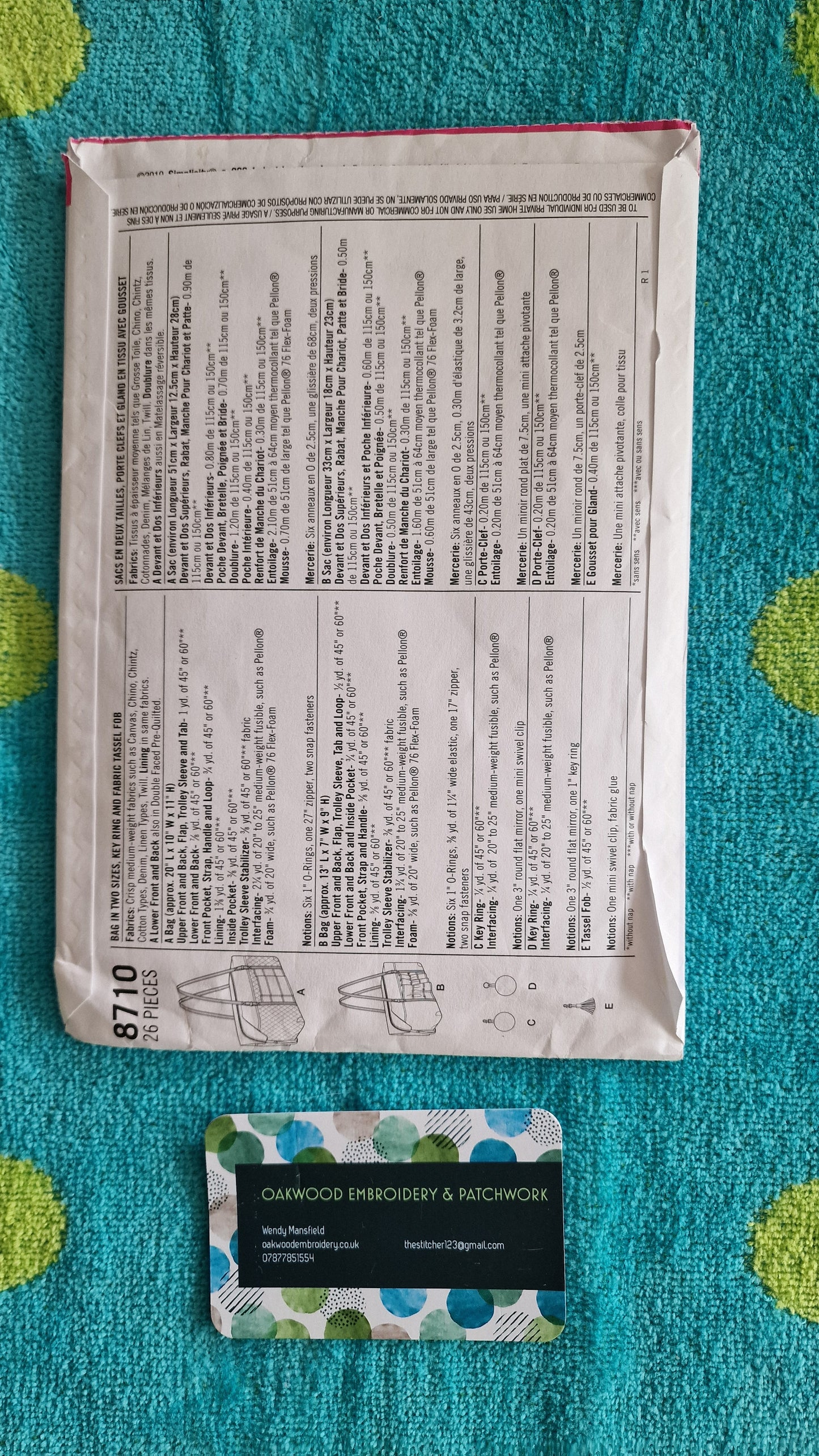 Bag Pattern - Simplicity 8710 - One Size