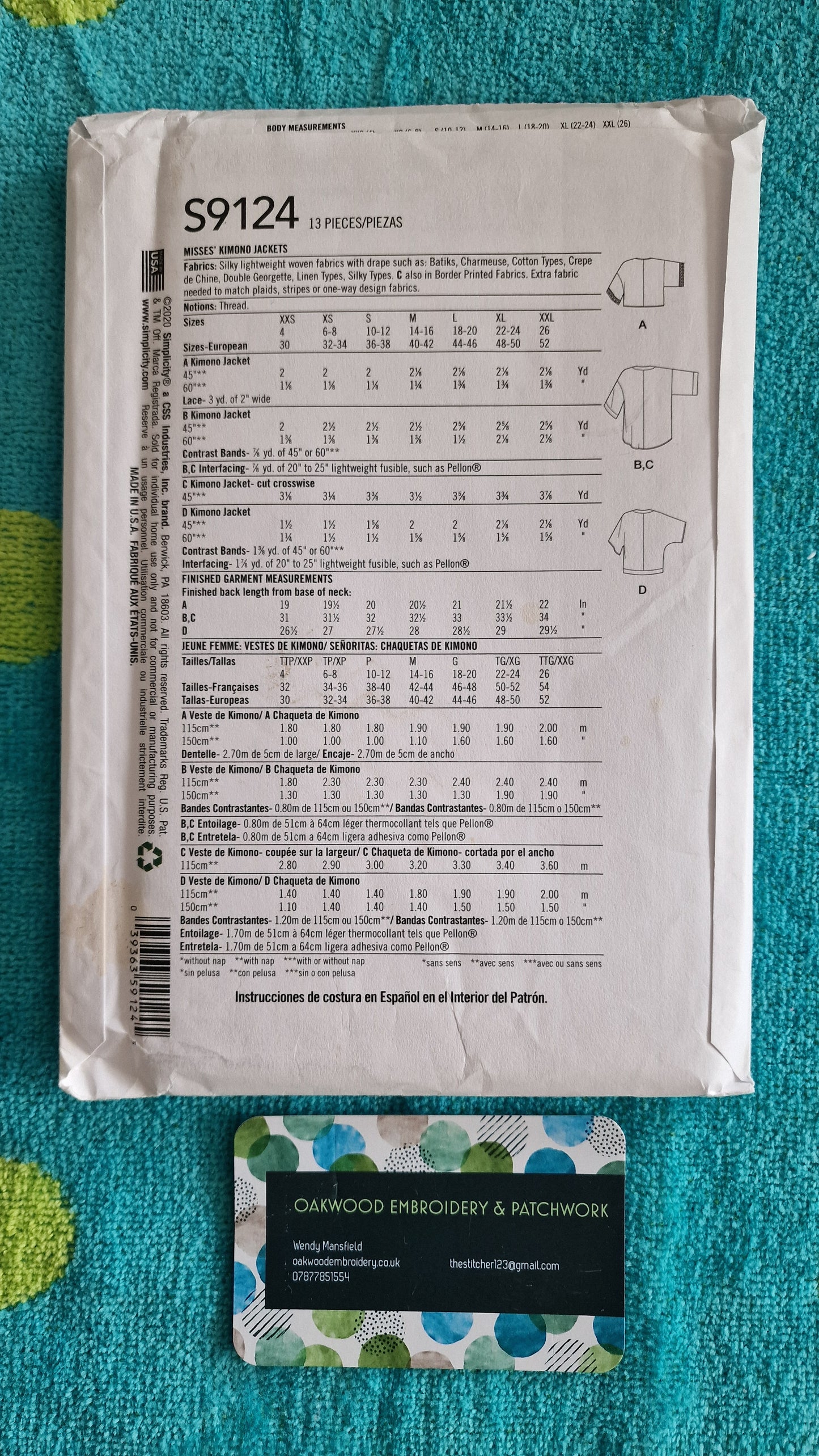 Dressmaking Pattern - Simplicity S9124 - Size XXS to XXL