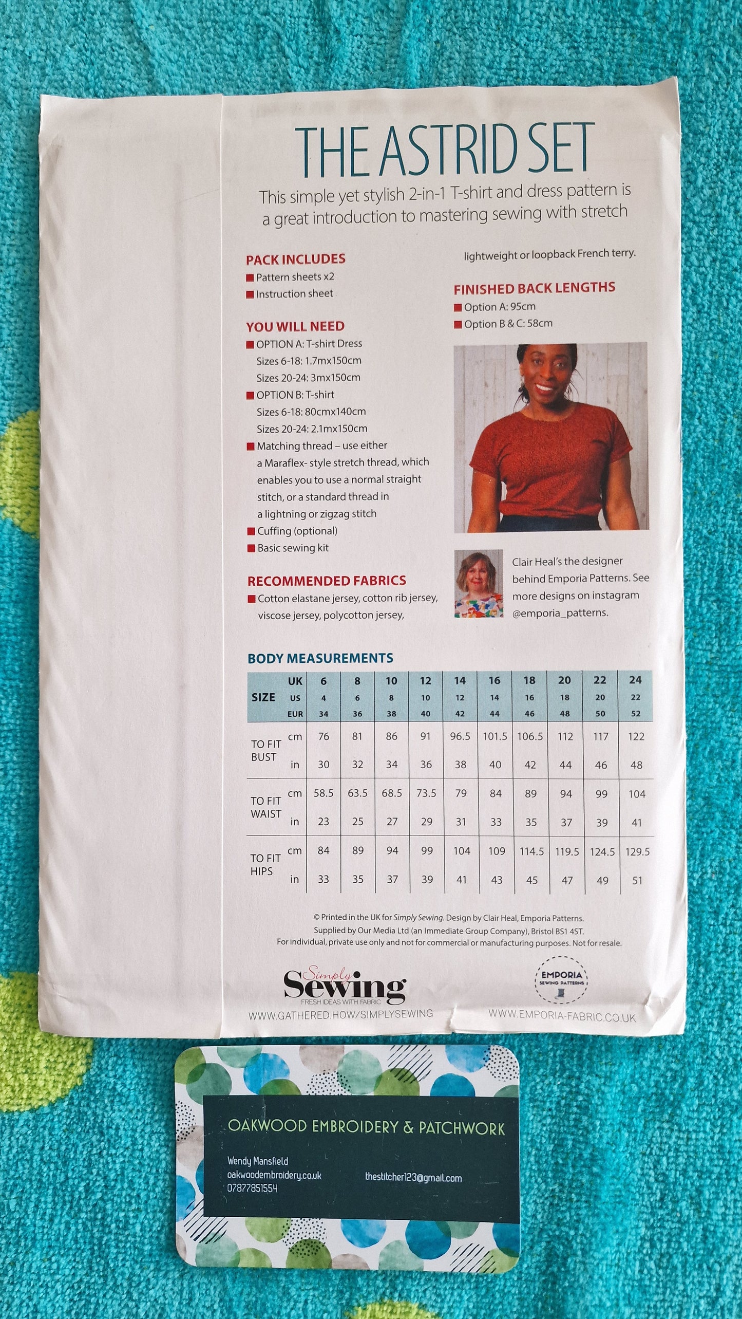 Dressmaking Pattern - Emporia Patterns - The Astrid Set - Sizes 6 to 24
