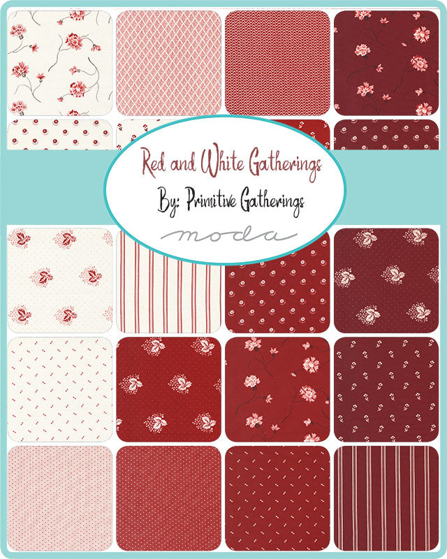 RED AND WHITE GATHERINGS - Charm Pack - Moda Stock Code PP49190