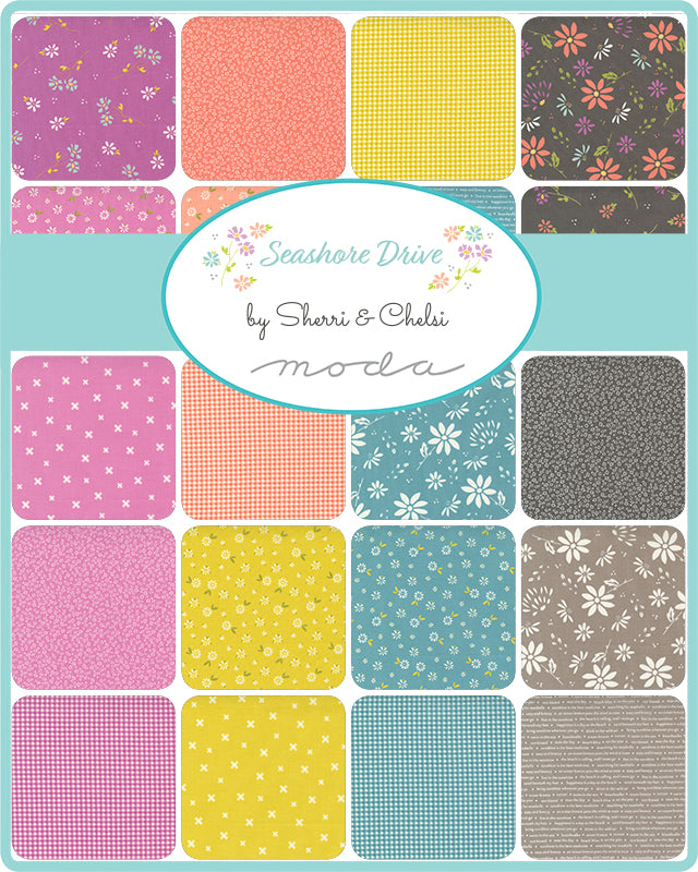 SEASHORE DRIVE - FAT QUARTER BUNDLE - Moda code AB37620