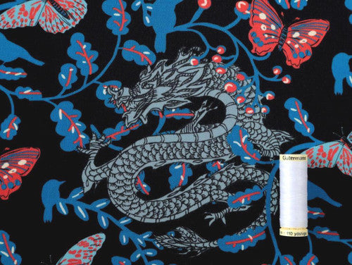 Serpentine Viscose Sateen - Navy by Fabric Godmother (2022 Range)