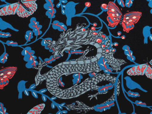 Serpentine Viscose Sateen - Navy by Fabric Godmother (2022 Range)