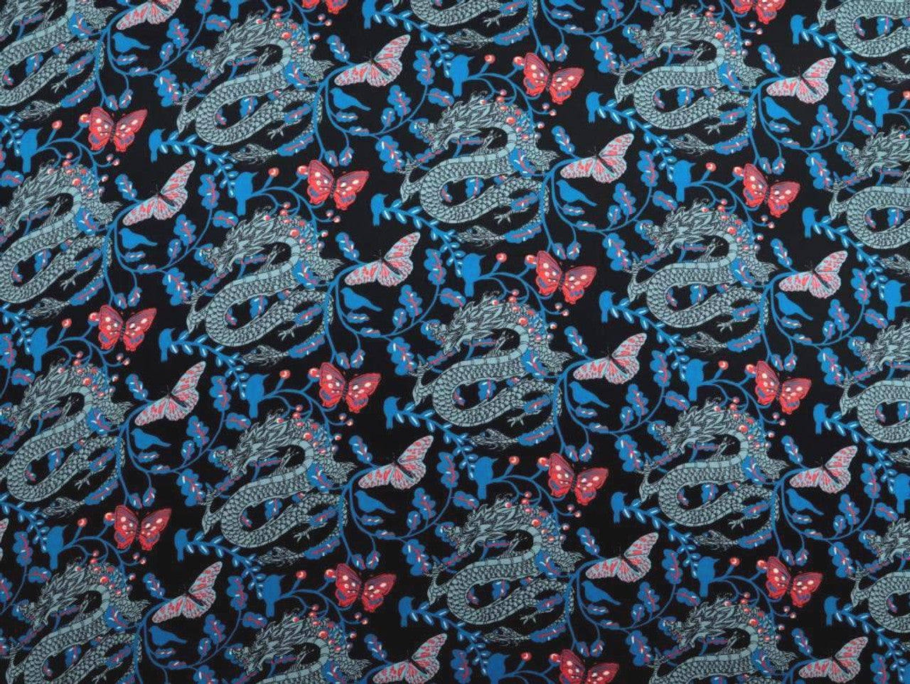 Serpentine Viscose Sateen - Navy by Fabric Godmother (2022 Range)