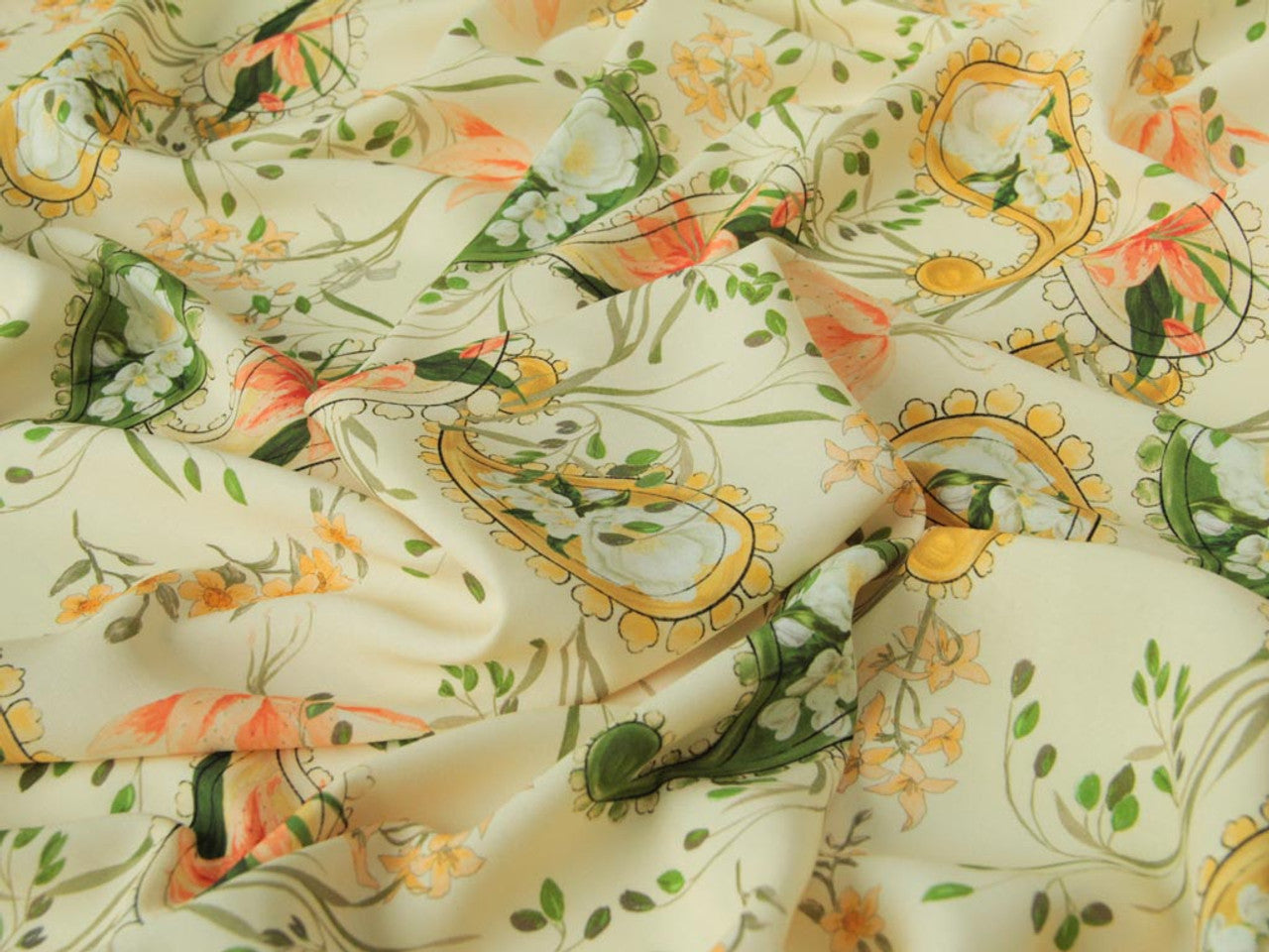 Paisley Lily Viscose Lawn - Ivory by Fabric Godmother (2022 Range)