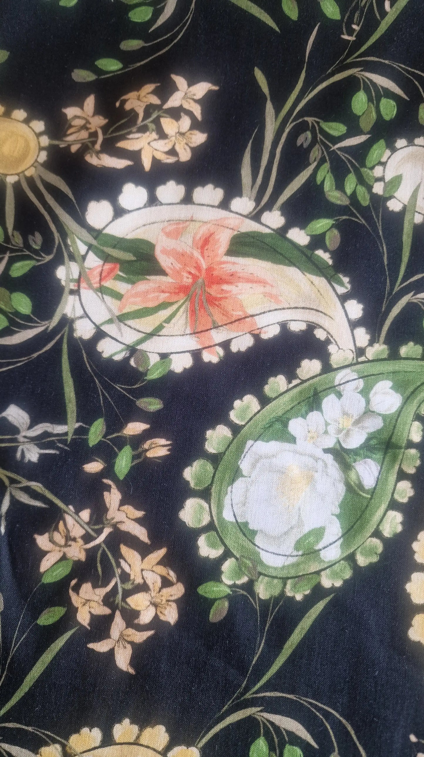 Paisley Lily Viscose Lawn - Black by Fabric Godmother (2022 Range)