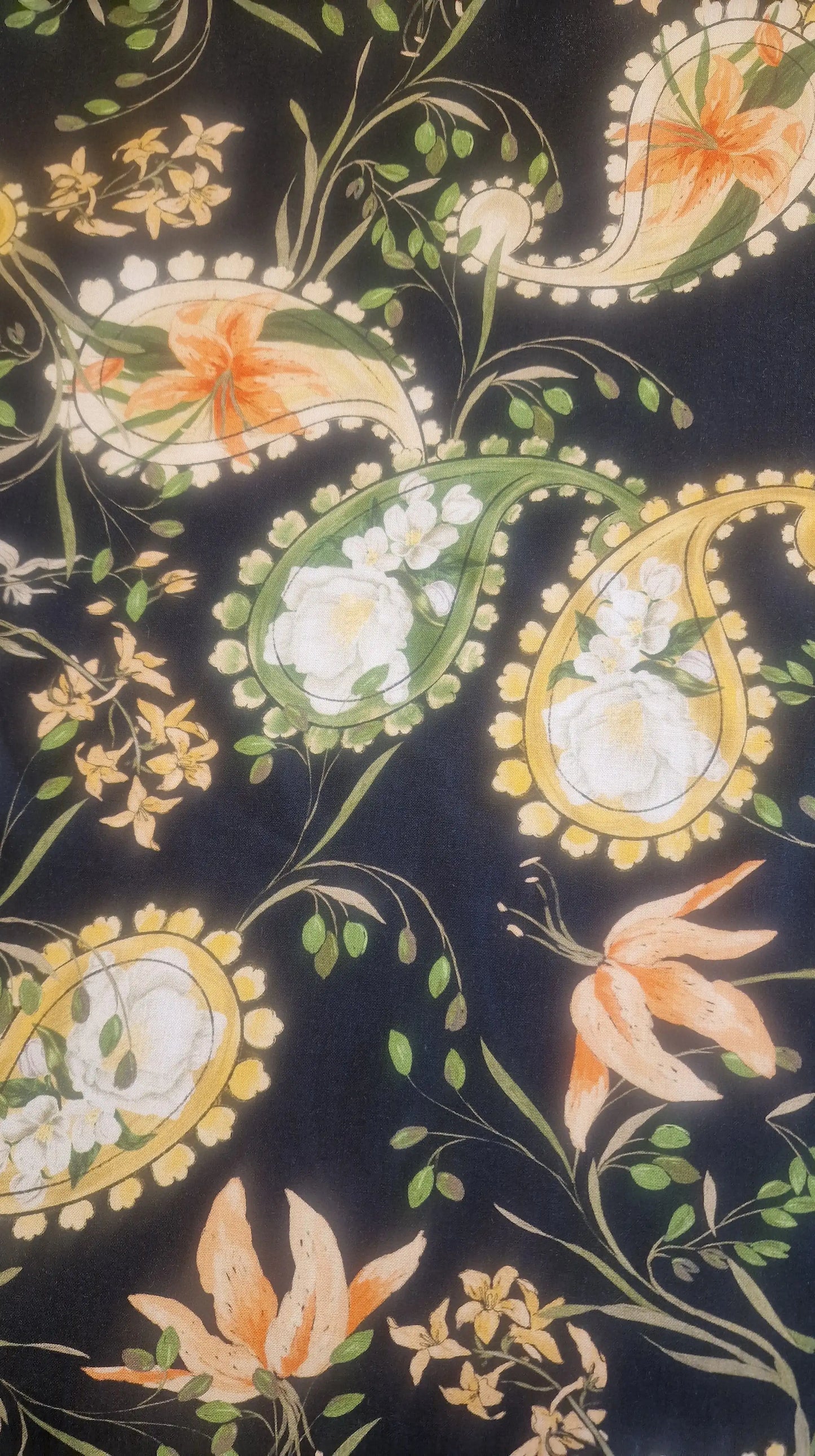 Paisley Lily Viscose Lawn - Black by Fabric Godmother (2022 Range)