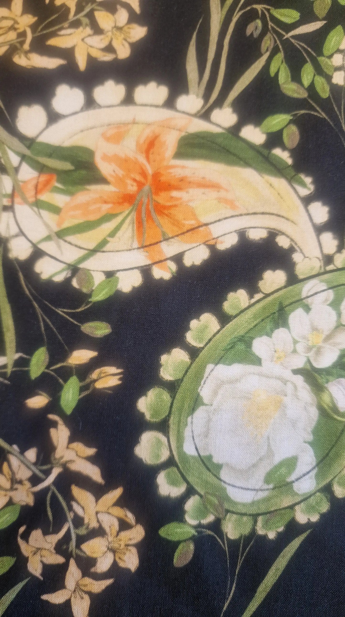 Paisley Lily Viscose Lawn - Black by Fabric Godmother (2022 Range)