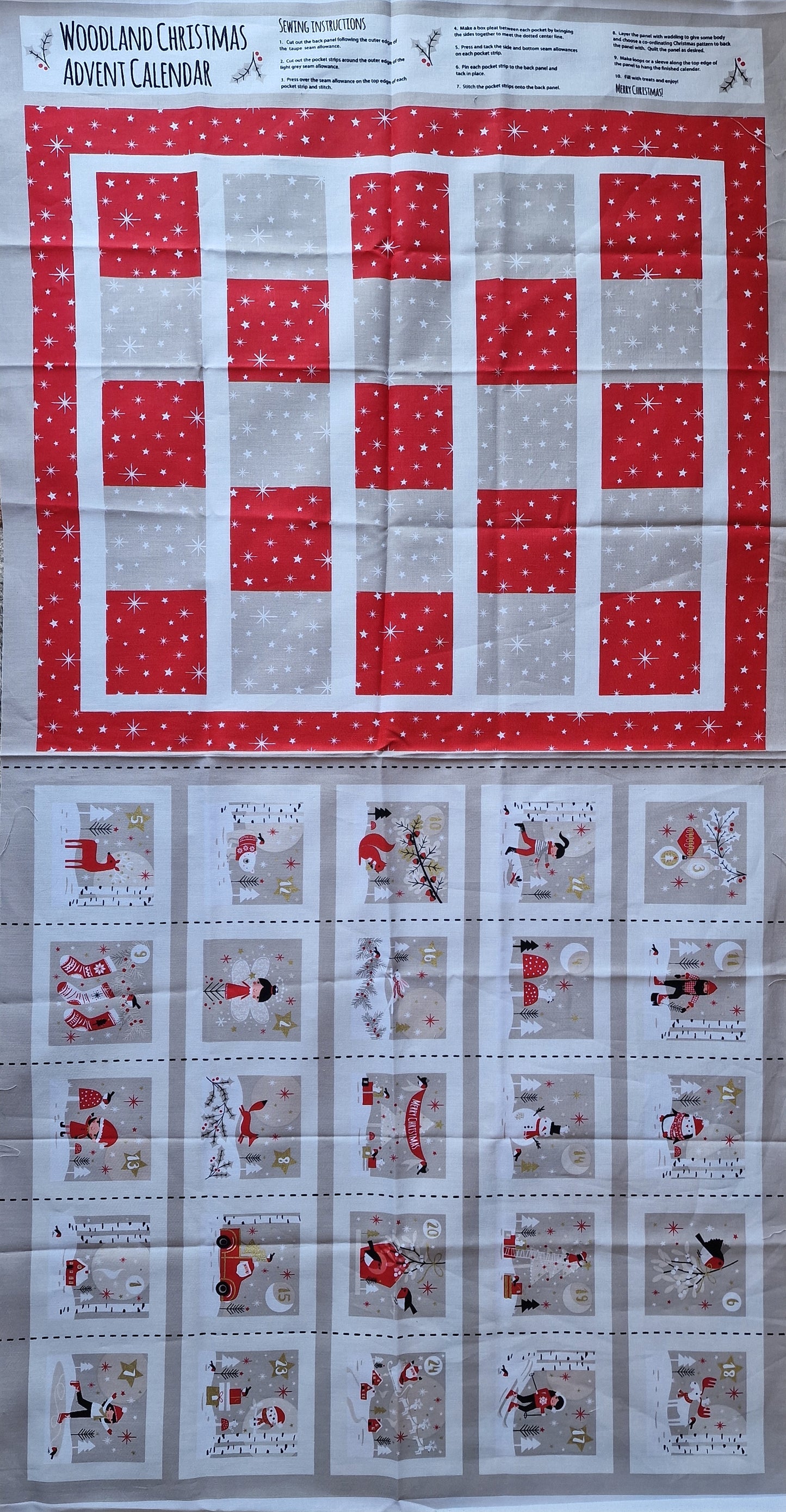 Woodland Christmas Advent Calendar Panel