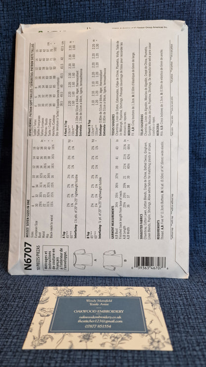 Dressmaking Pattern - New Look N 6707 - Size 4-16