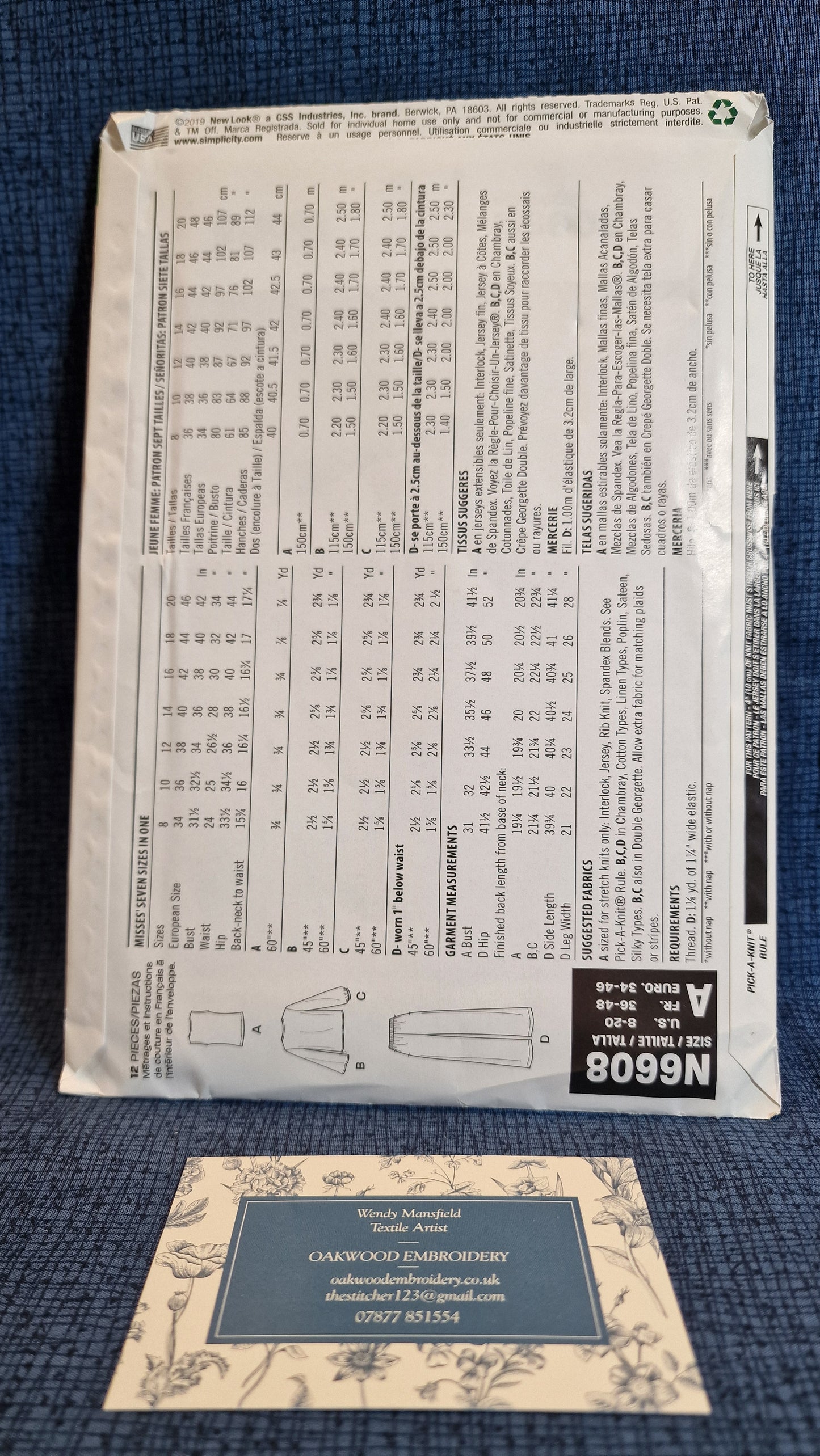 Dressmaking Pattern - New Look N 6608 - Size 8-20