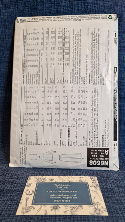 Dressmaking Pattern - New Look N 6608 - Size 8-20