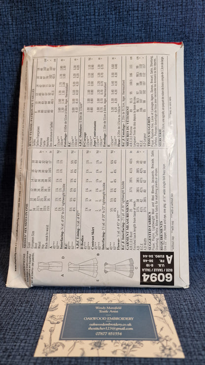 Dressmaking Pattern - New Look N 6094 - Size 8-18