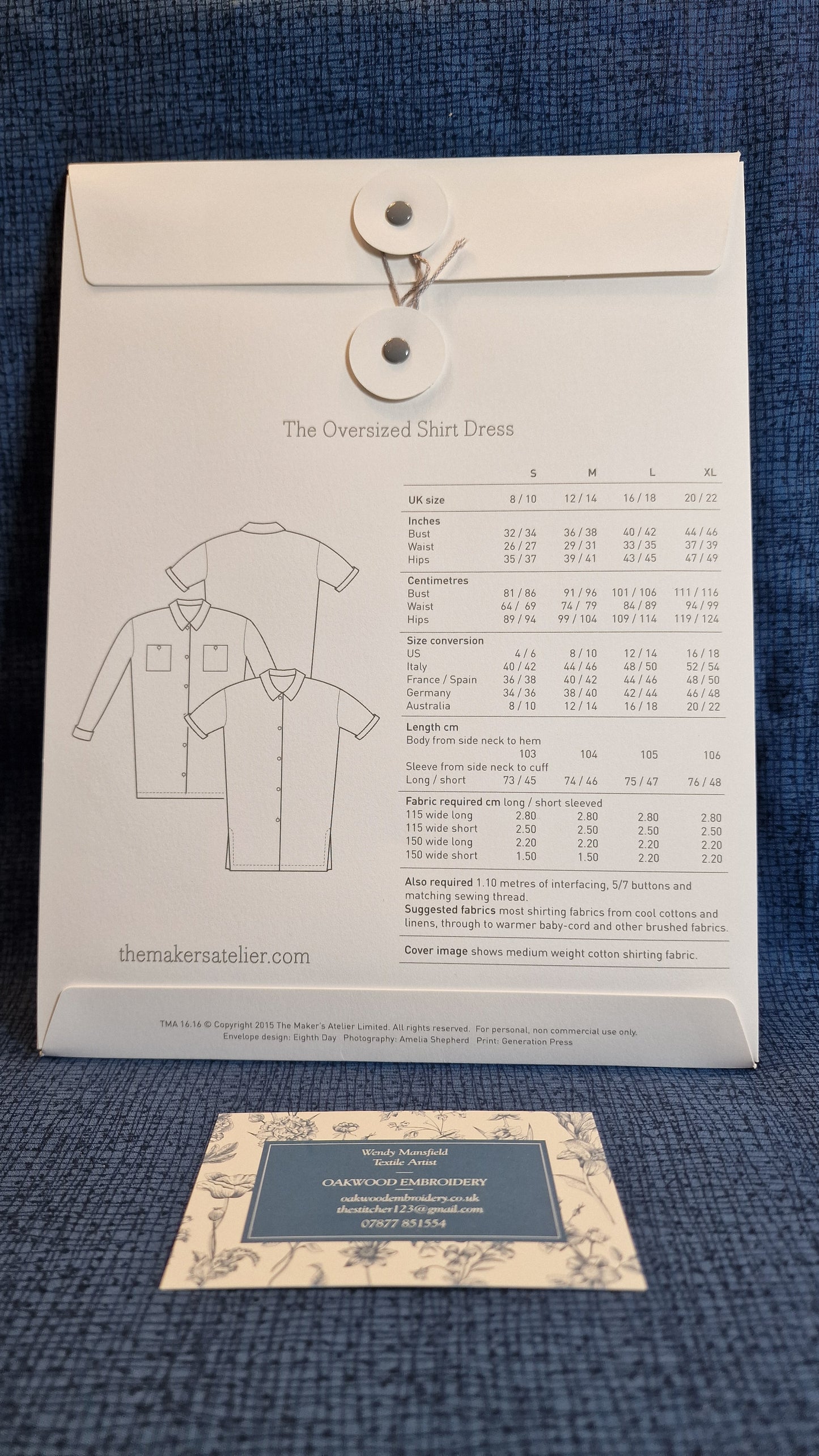 Dressmaking Pattern - The Maker's Atelier - The Oversized Shirt Dress