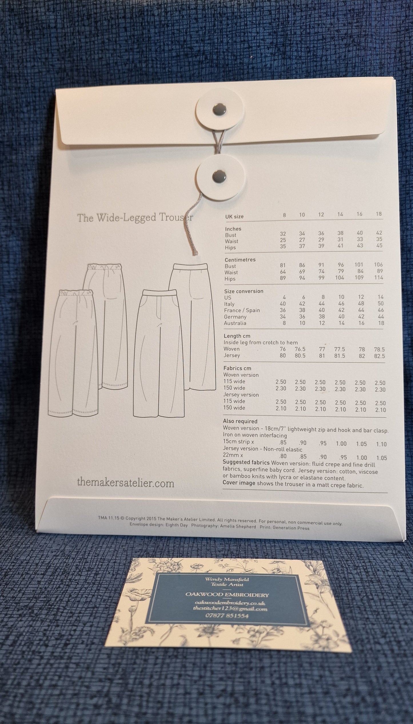 Dressmaking Pattern - The Maker's Atelier - The Wide-Legged Trouser