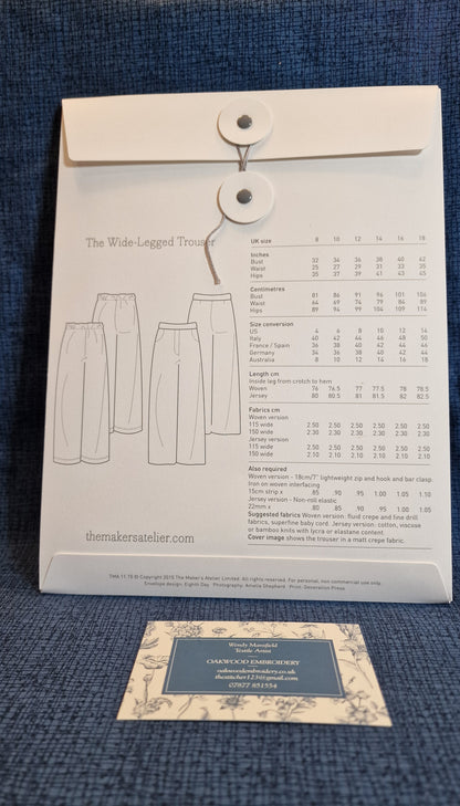 Dressmaking Pattern - The Maker's Atelier - The Wide-Legged Trouser