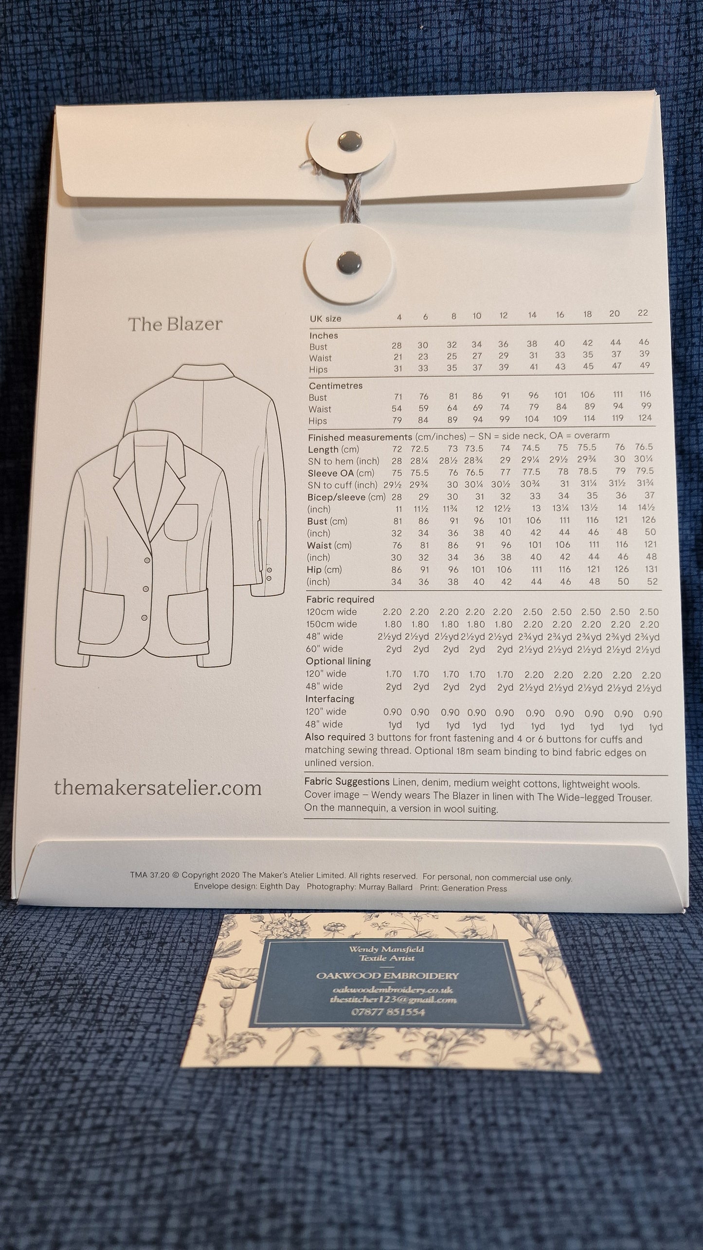 Dressmaking Pattern - The Maker's Atelier - The Blazer