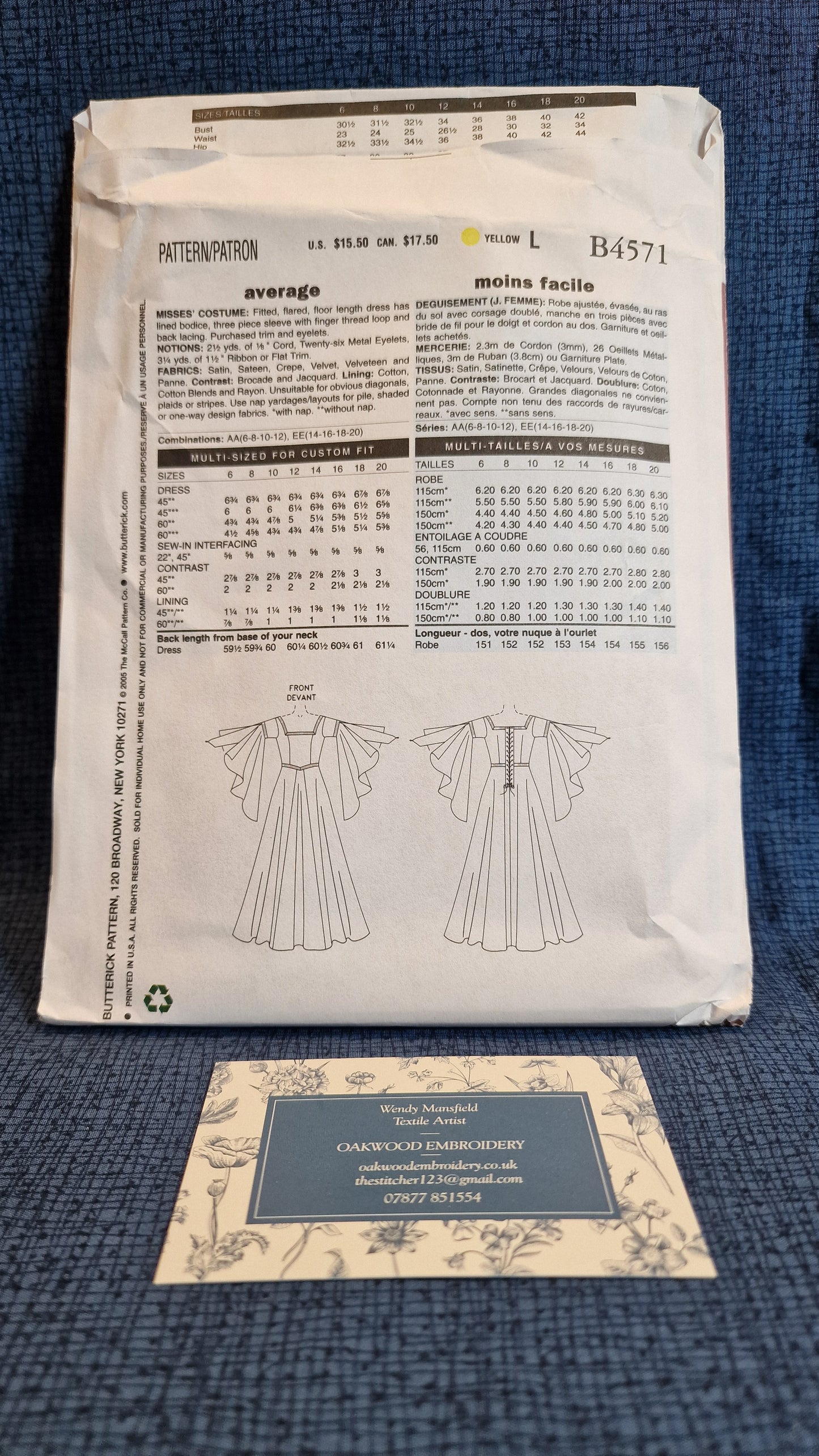 Dressmaking Pattern - Butterick - Costume B4571 - Size 14-20