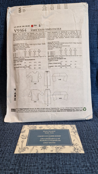 Dressmaking Pattern - Vogue - V9364 - S to XL