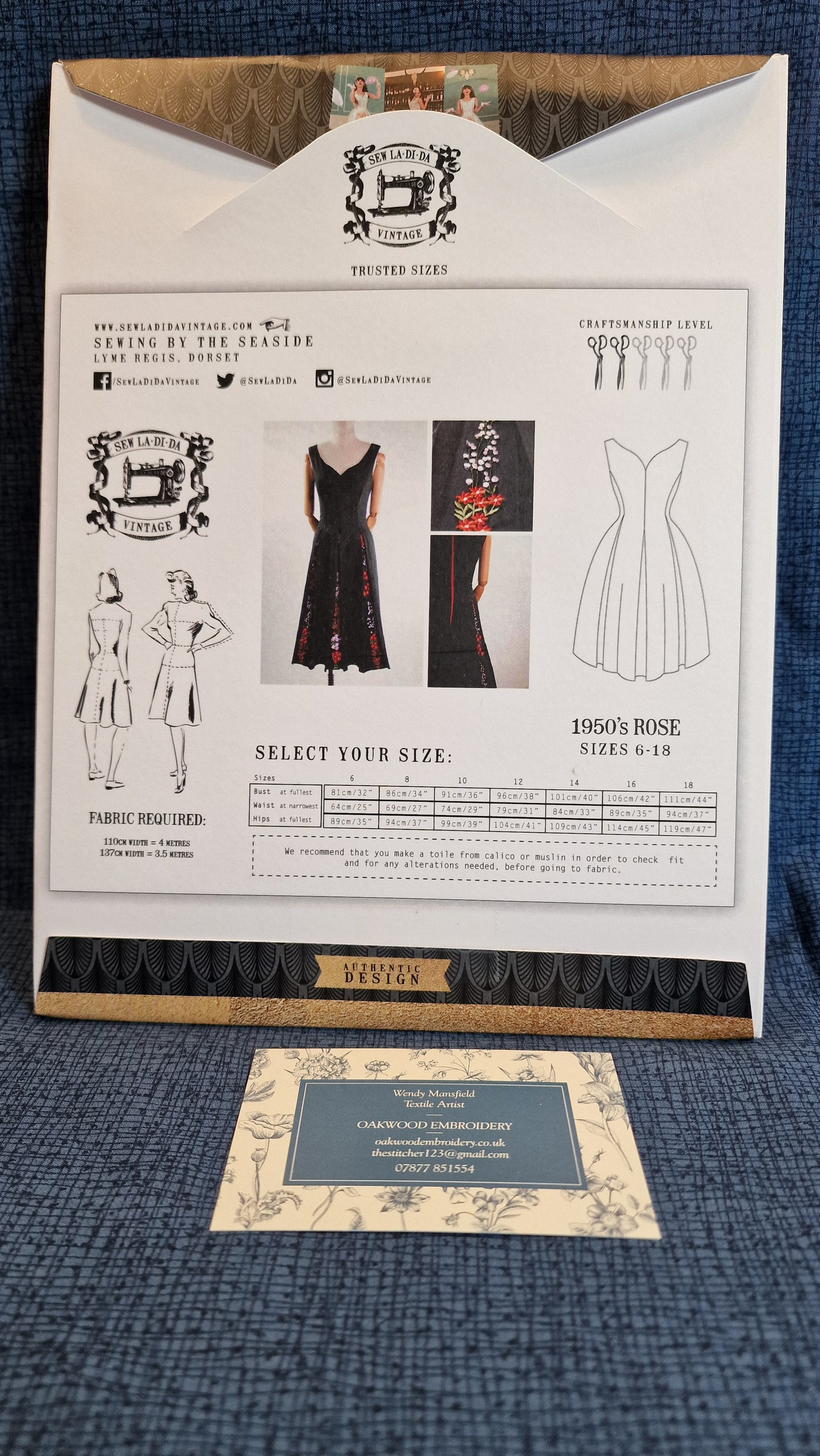 Dressmaking Pattern - Sew La Di Da Vintage - 1950's Rose Dress - Size 6-18