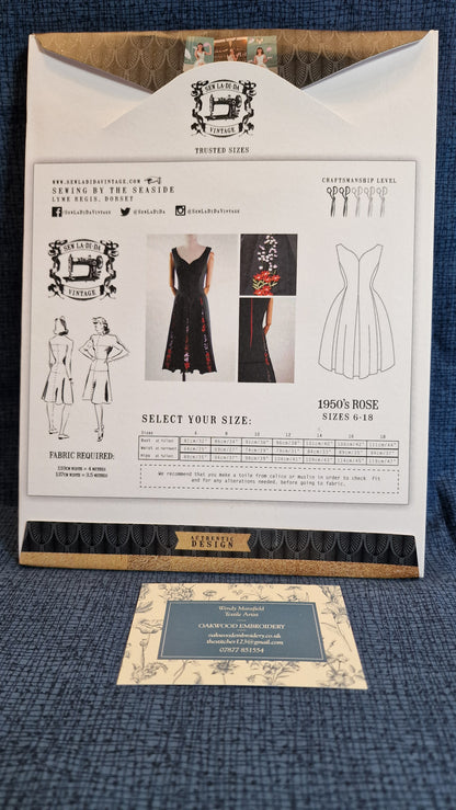 Dressmaking Pattern - Sew La Di Da Vintage - 1950's Rose Dress - Size 6-18