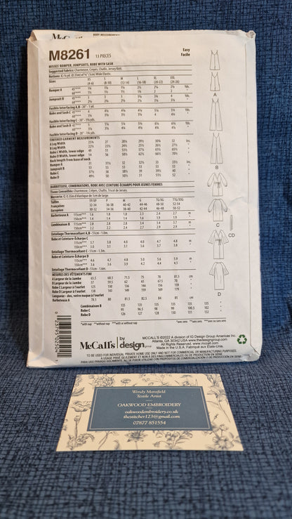 Dressmaking Pattern - McCall's - Nightware M8261 - Sizes L-XXL