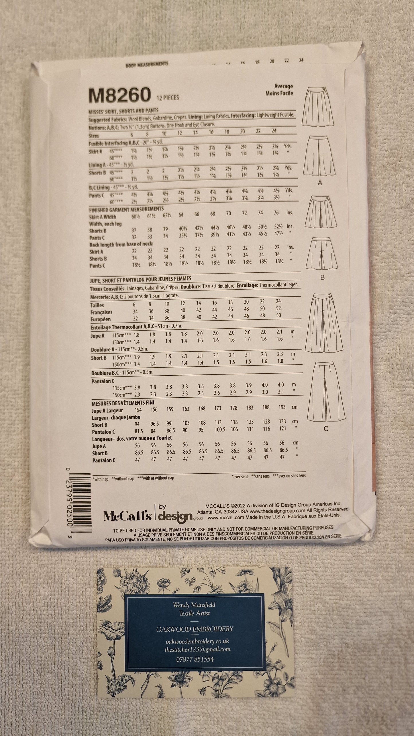 Dressmaking Pattern - McCall's - Melissa Watson for Palmer / Pletsch - M8260 - Sizes 16-24