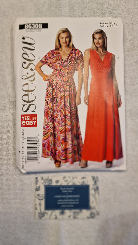 Dressmaking Pattern - See & Sew - B6308  - Size 8-24