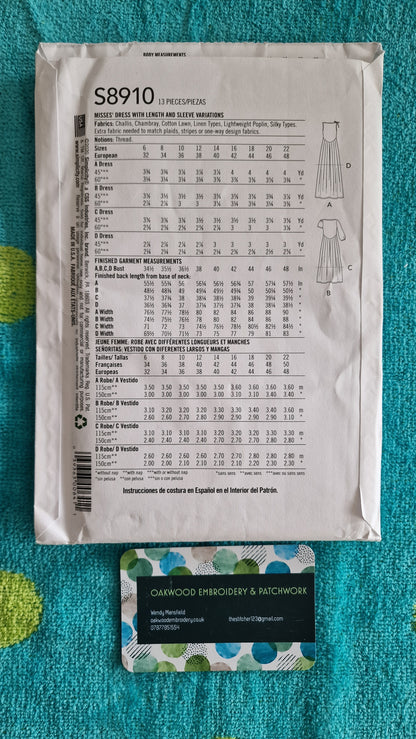 Dressmaking Pattern - Simplicity S8910 - Size 14 to 22