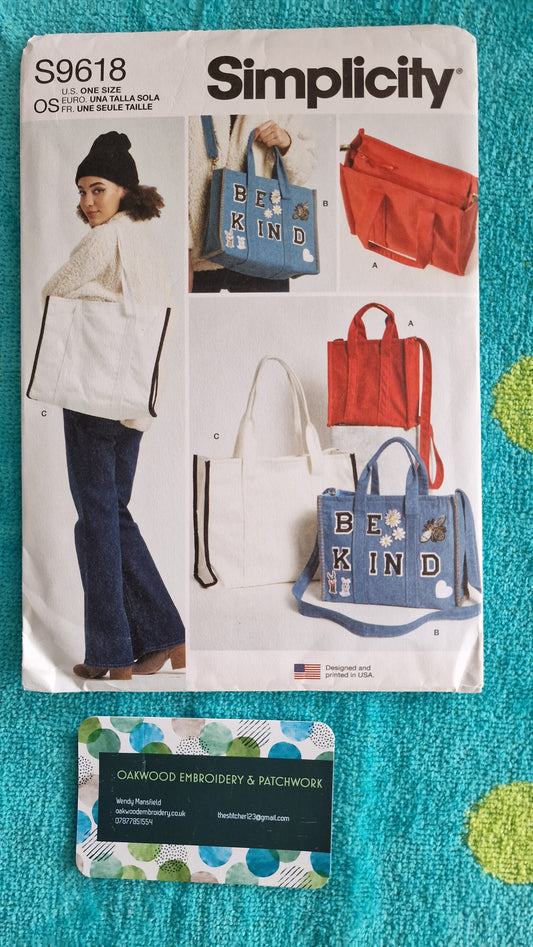 Bag Pattern - Simplicity S9618 - One Size