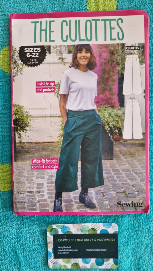 Dressmaking Pattern - The Culottes Trouser - Size 6 to 22