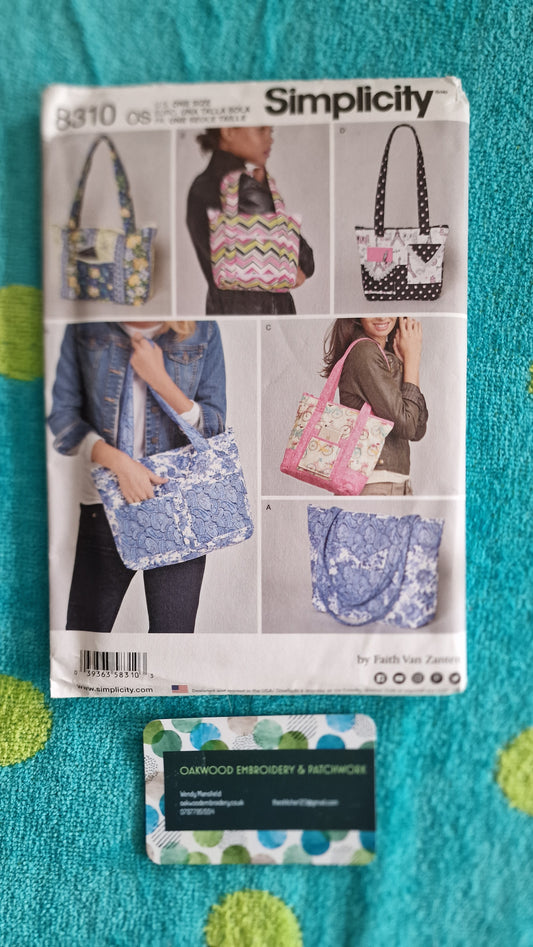 Bag Pattern - Simplicity S8310 - One Size