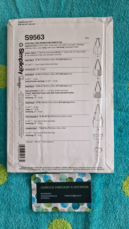 Bag Pattern - Simplicity S9563 - One Size