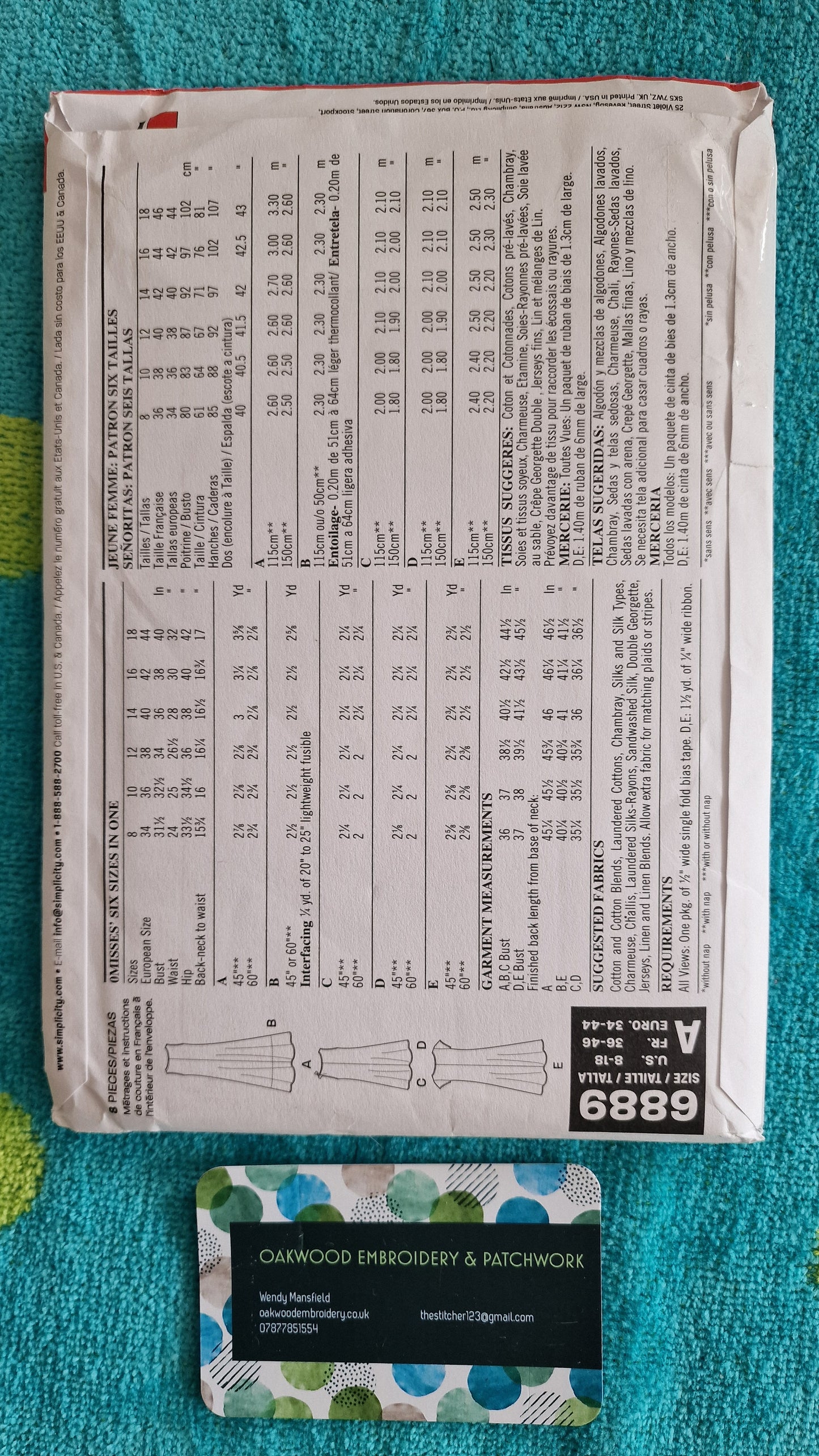 Dressmaking Pattern - New Look 6889 - Size 8 to 18