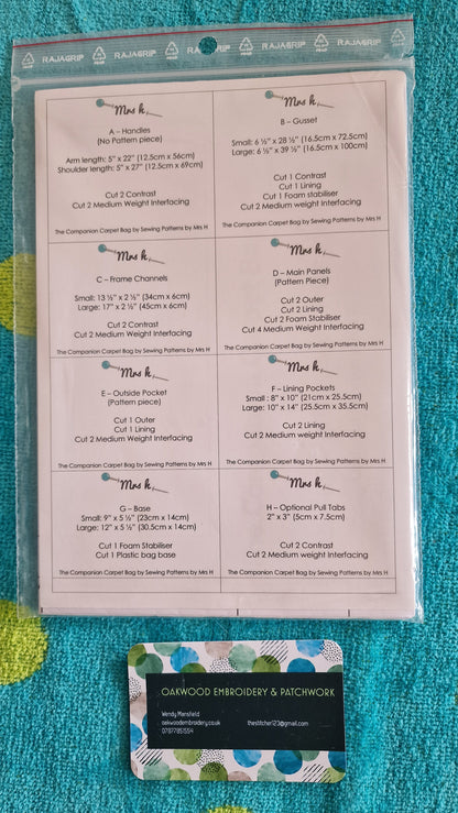 Dressmaking Pattern - Mrs H - The Companion Carpet Bag