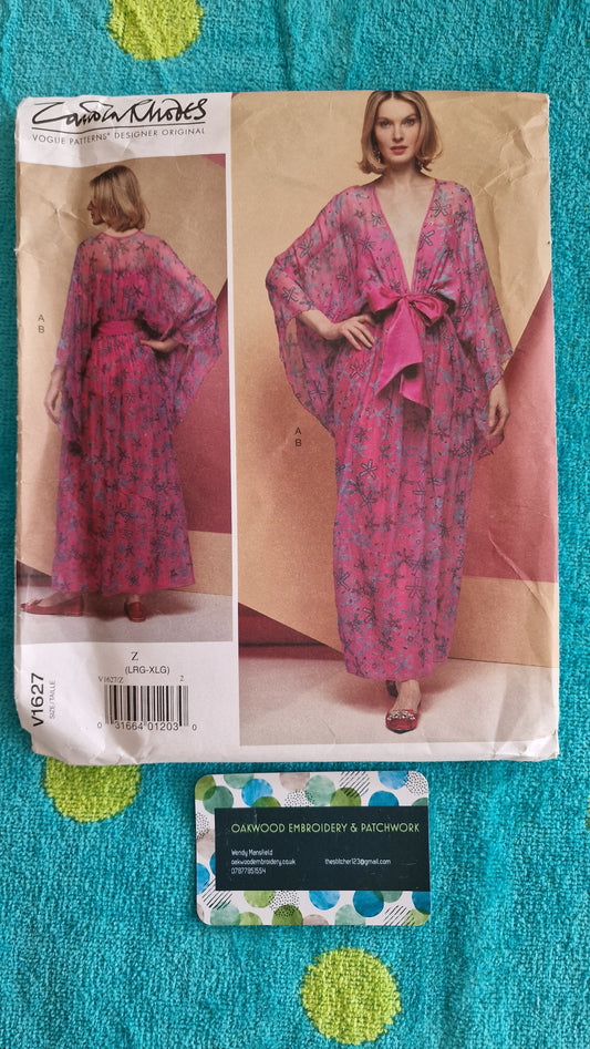 Dressmaking Pattern - Vogue - Zanola Rhodes - V1627 - Size XS to XL