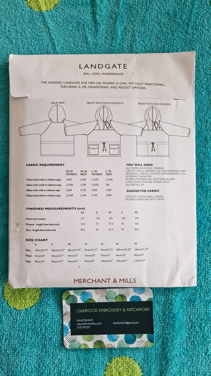 Dressmaking Pattern - Merchant & Mills - Landgate Hoodie - Size XS to XL