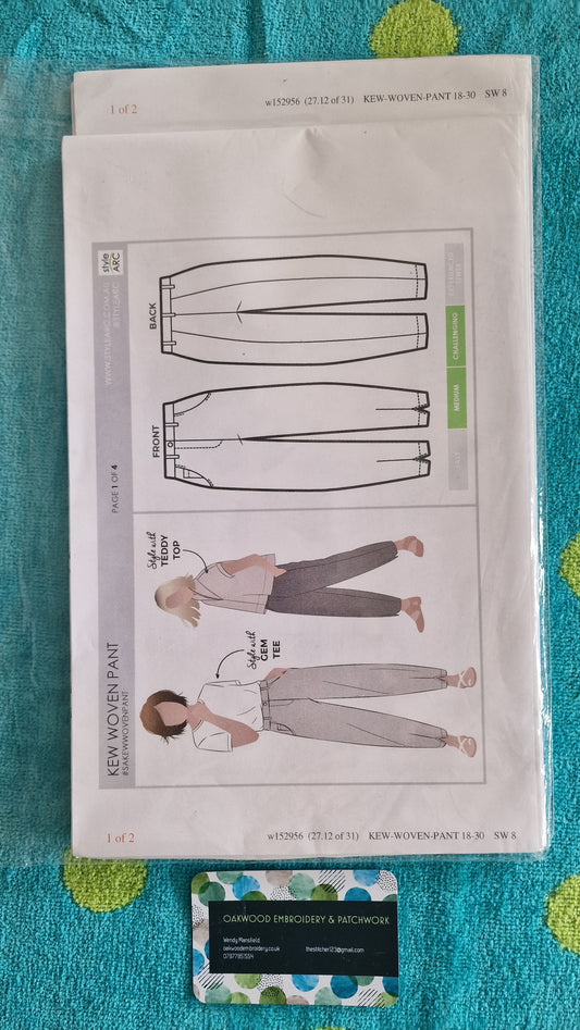 Dressmaking Pattern - Style Ace Kew Woven Pant - Size 18 to 30
