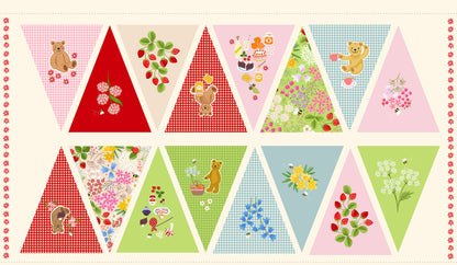 Teddy Bear's Picnic - Bunting Panel Code A818 - From Lewis and Irene
