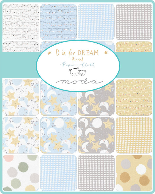 D IS FOR DREAM  FLANNEL - Junior Layer Cake -  Moda Fabric Code 25122JLCF
