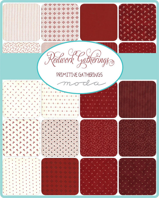 REDWORK GATHERINGS - by PRIMITIVE GATHERINGS From Moda Fabrics