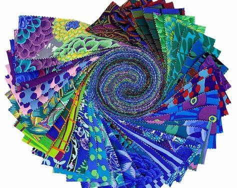 Free Spirit Kaffe Fassett Collective Jelly Roll - August 22 Cool - FB4DRGP.A2022 COOL
