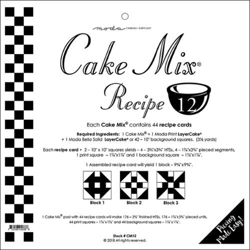 Moda Cake Mix Recipe Pack 12 - CM1 Moda #12
