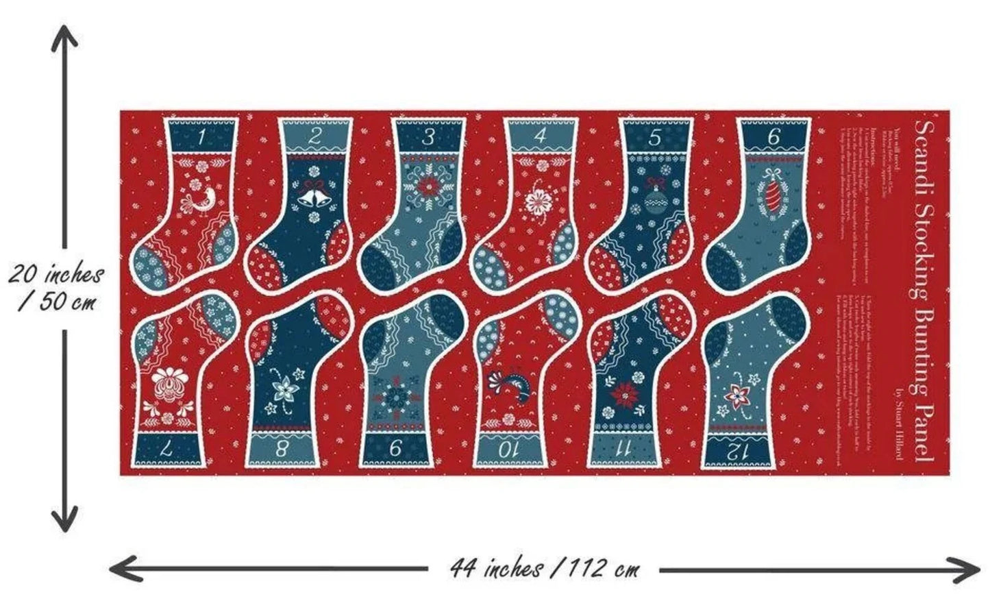 Scandi Christmas Stocking Bunting Panel by Stuart Hillard