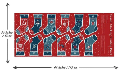 Scandi Christmas Stocking Bunting Panel by Stuart Hillard