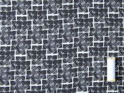 Boxes Viscose Lawn - Indigo by Fabric Godmother (2022 Range)